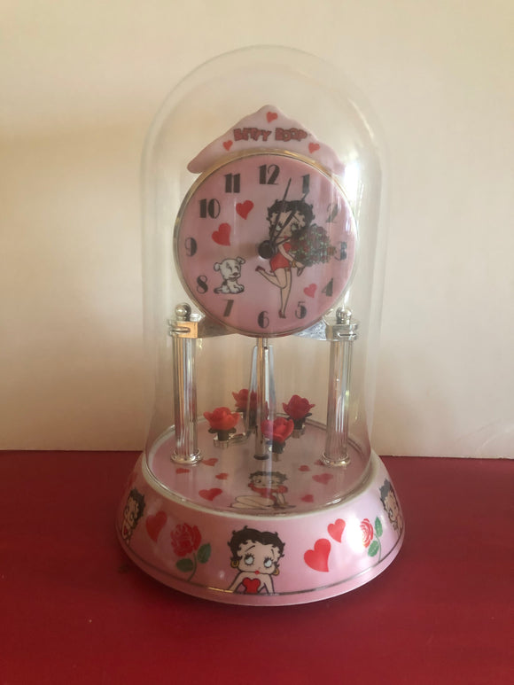 Betty Boop Roses Porcelain Anniversary Clock    Retired