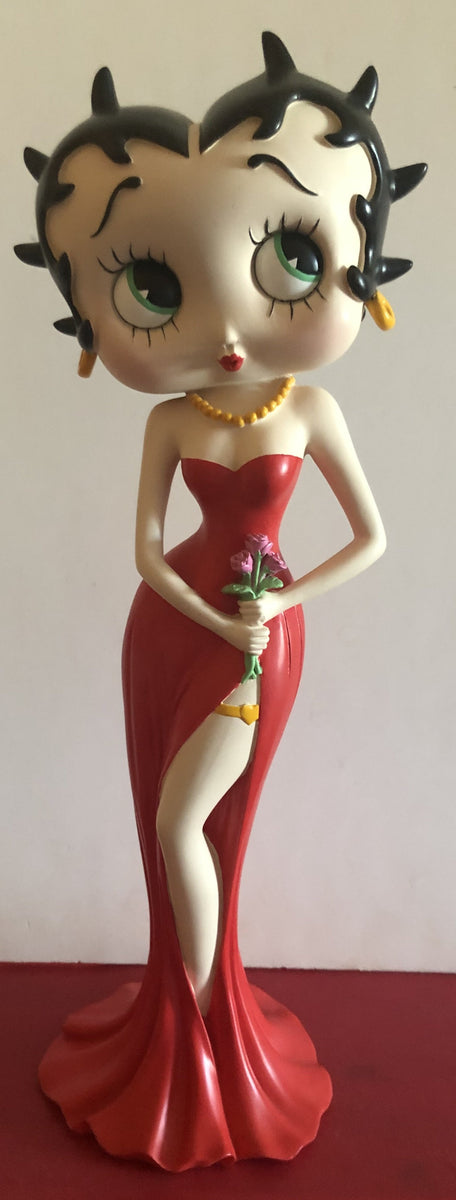 Betty Boop Special Edition Red Dress Holding Flowers Retired Very Hard – Goodies Galore the Betty Superstore
