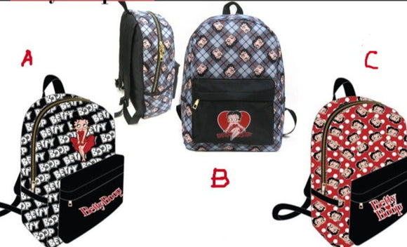 Betty Boop Canvas Backpacks      3 Styles                                New