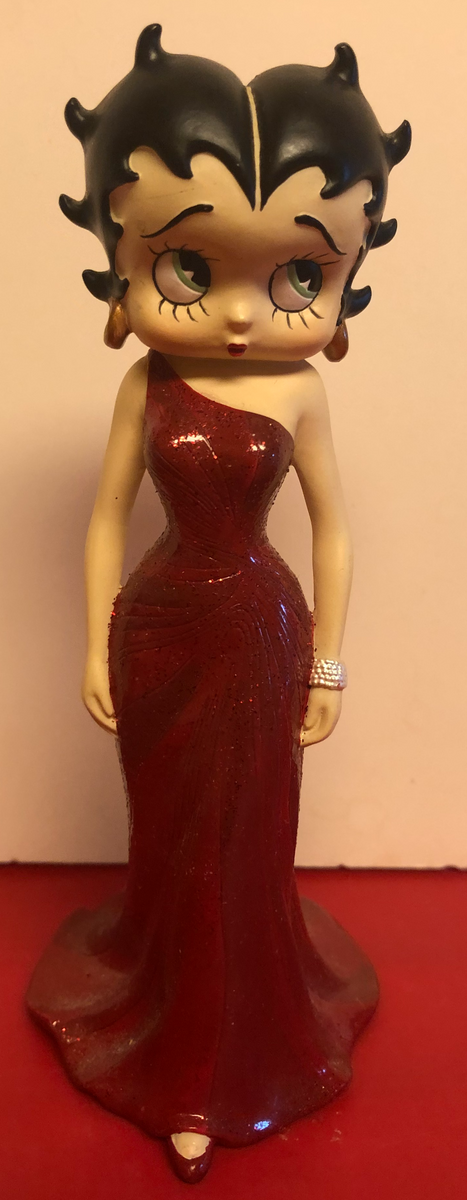 betty boop in red dress Decal 5" from The United States featuring a dazzling red glitter dress and standing 32 cm tall 1998 BETTY BOOP Red Dress