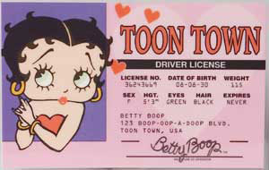 Product Image Betty Boop Driver's License