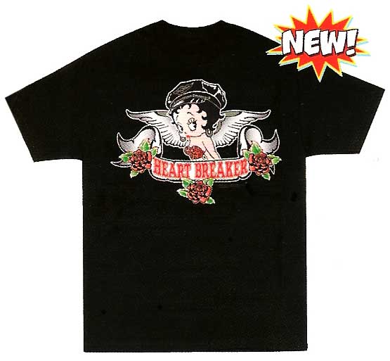 Product Image Heart Breaker Betty Boop Biker Face T-Shirt