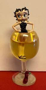 BETTY BOOP  WINE GLASS Clear Resin Figurine    Retired