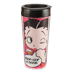 Betty Boop Boop-Oop-A-Doop 16 oz. Plastic Travel Mug Betty Blowing A Kiss