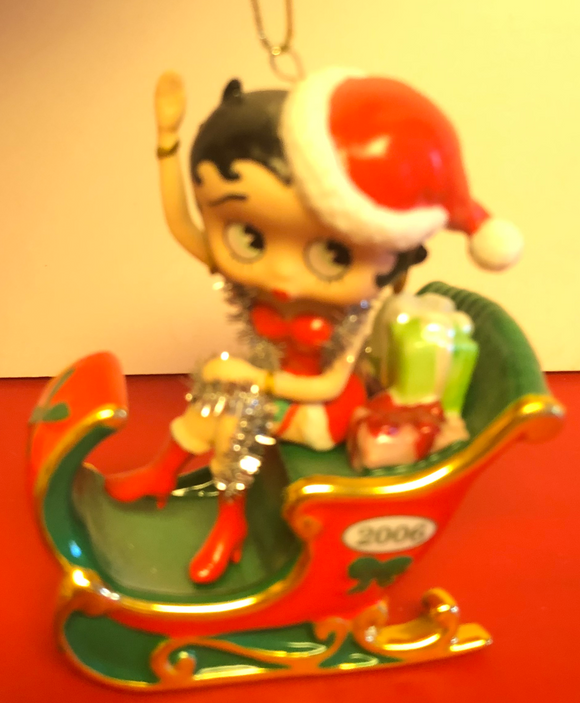 Betty Boop 2006 Betty in a Sleigh Ornament            Retired