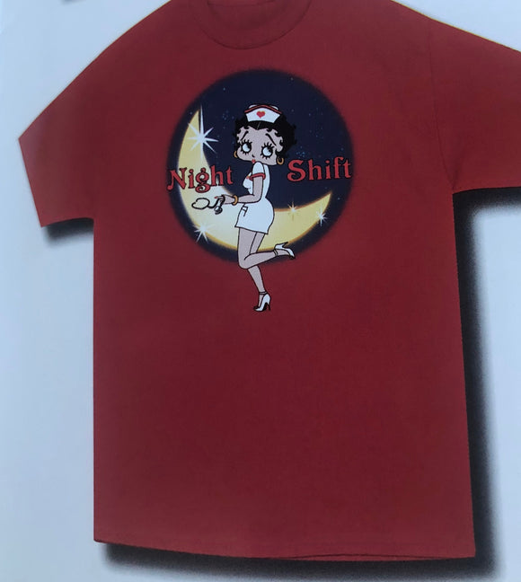 Betty Boop Nurse Betty Night Shift T-Shirt