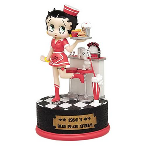 Betty Boop Blue Plate Special 1950's Musical Figurine  (Retired)