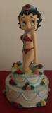 Betty Boop Pop Out Of Cake Bobble Figurine     Retired