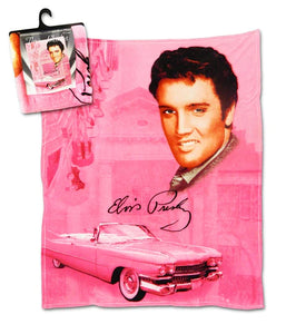Elvis Throw Blanket "Pink w/ Guitars"                              New