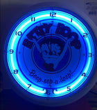 Betty Boop Large White Metal Neon Clock                          Retired