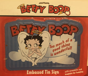 Betty Boop Angel Embossed Tin Sign               Retired