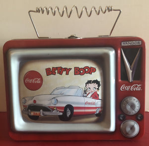 Betty Boop Coca Cola 55 Oldsmobile Tin Tote TV Style               Retired