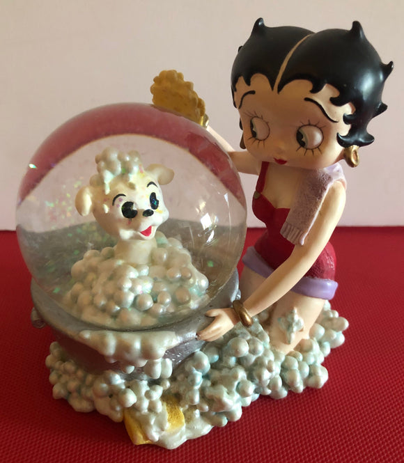 Betty Boop Bubble Bath Snowglobe with Pudgy                          Retired