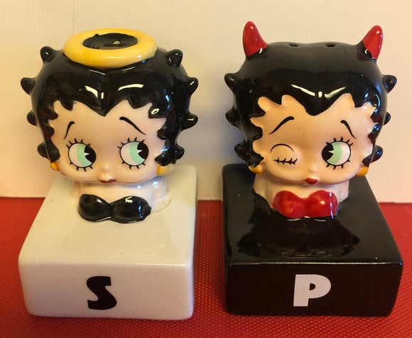 Betty Angel and Devil Salt and Pepper Shakers                              New
