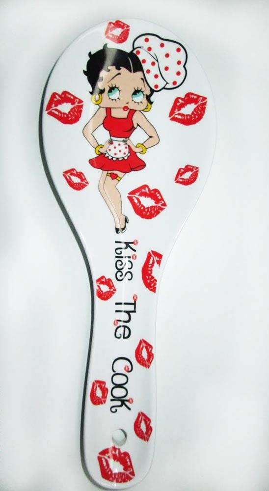 Betty Boop Spoon Rest Kiss Boxed -9" Tall