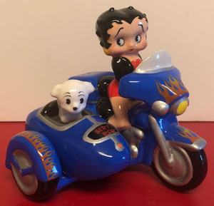 Betty Boop Biker Salt and Pepper with Pudgy in Sidecar