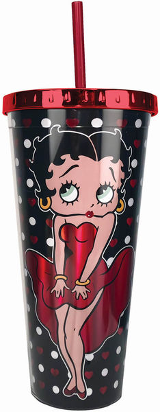 Betty Boop Foil Cup W/Straw