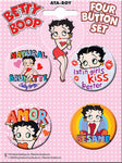 Betty Boop Buttons#3 Carded Set of 4