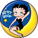 Betty Boop Button Sitting on Moon