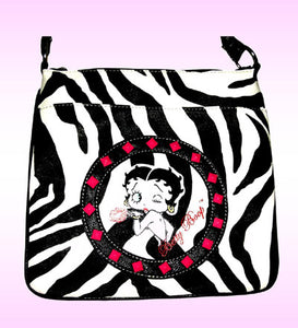 Betty Boop Zebra Print Messenger Bag