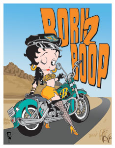 Product Image Betty Boop Motorcycle Sign