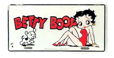 Product Image Betty Boop And Pudgy White License Plate