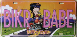 Product Image Betty Boop Biker Babe License Plate