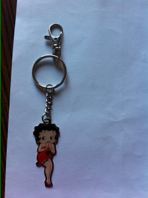 Betty Boop Ready to blow a kiss enamel keychain