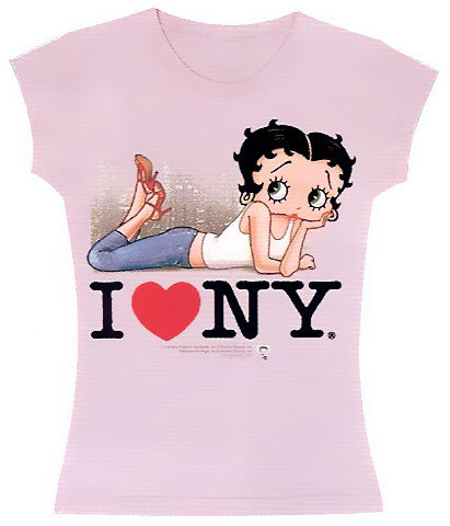 Product Image Tummy Pose I Love New York Lilac Betty Boop T-Shirt