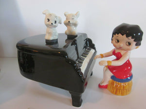 Betty Boop Piano with Dancing Pudgy's (2) Muscial  (Retired)
