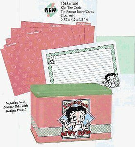Betty Boop Kiss The Cook Recipe Box with Cards