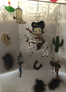Betty Boop Western Stain Glass Chime              Retired